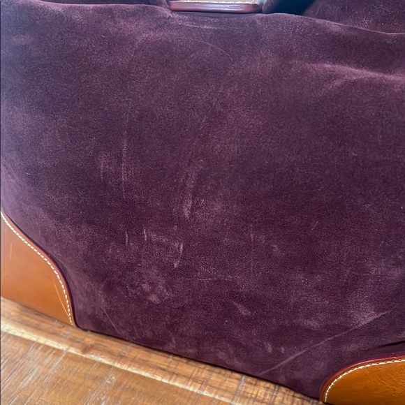 Dooney & Bourke Burgundy Fall Suede Leather Women's Bag and Matching Wallet Set - Picture 3 of 14